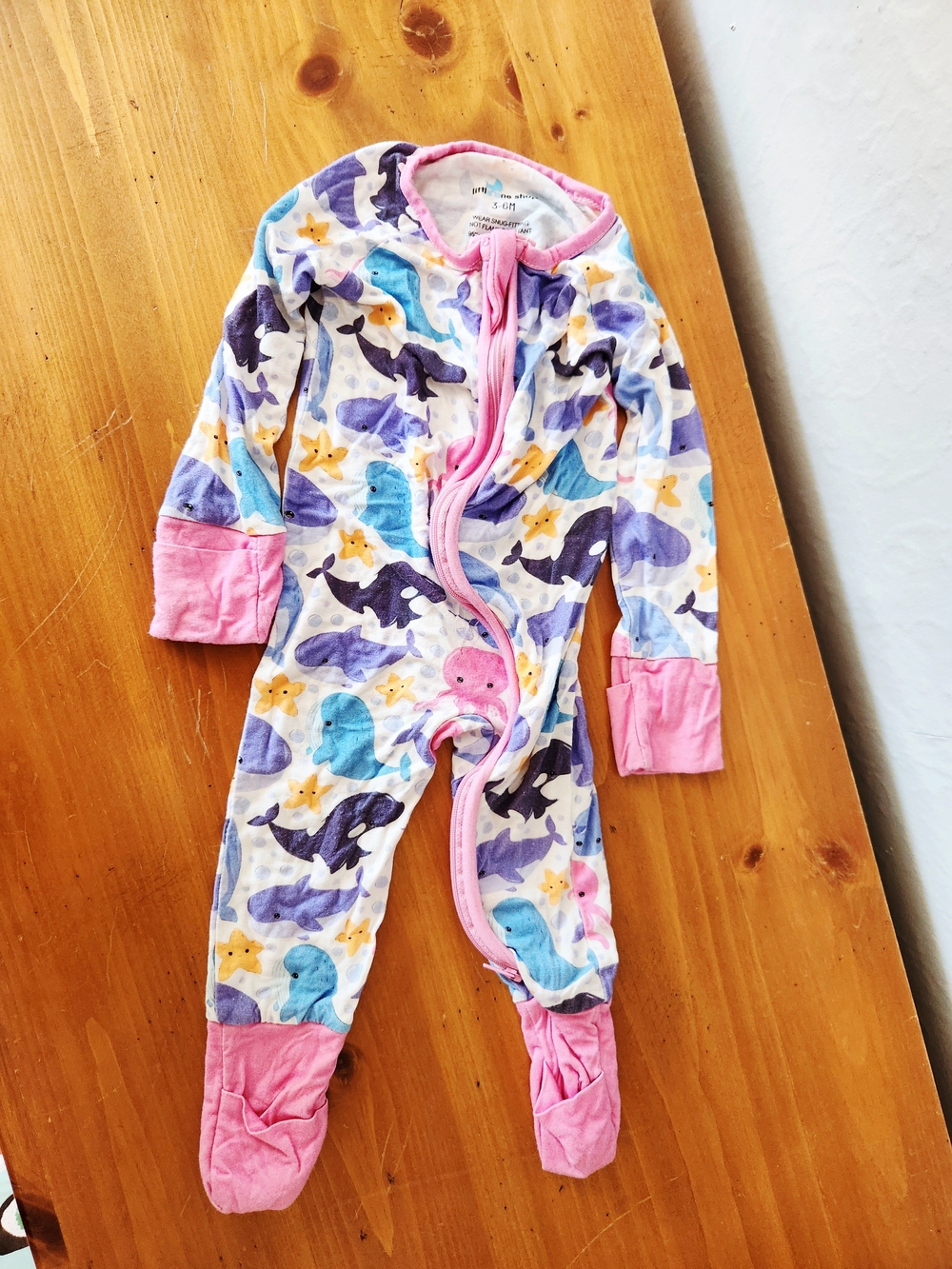 Little One Shop 3-6m Bamboo Sea Creature Footie